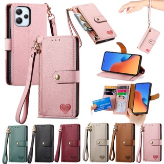 เคสโทรศัพท์มือถือ ลายหัวใจน่ารัก พร้อมช่องใส่บัตร และสายคล้องมือ สําหรับ Samsung Galaxy M34 M54 M14 M53 M33 M23 M13 M52 M32