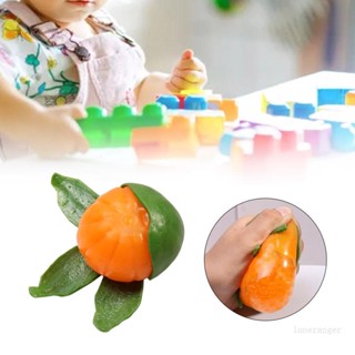Loner ของเล่นบีบ หนังนิ่ม แบบพกพา สีส้ม สีเขียว สําหรับเด็ก