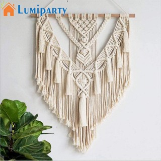 Lumiparty พรมผ้าฝ้ายทอมือ สีพื้น สไตล์โบโฮ เรียบง่าย สําหรับตกแต่งผนังบ้าน