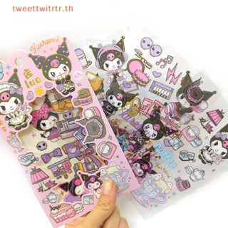 Trwitr สติกเกอร์ ลายการ์ตูน Sanrio Kuromi น่ารัก คุณภาพสูง สําหรับติดตกแต่งสมุดบัญชีมือ DIY 4 แผ่น