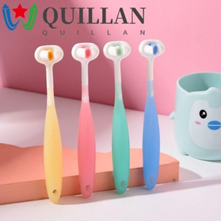 Quillan แปรงสีฟัน 3D 360 องศา สีแคนดี้ สามด้าน แบบพกพา ทําความสะอาดฟัน ขนแปรงนุ่มพิเศษ ดูแลช่องปาก แปรงสุขอนามัยในช่องปาก