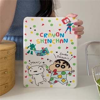 เคส TPU นิ่ม กันกระแทก แบบฝาพับ ลายการ์ตูนชินจัง พร้อมขาตั้ง สําหรับ ipad 5 6 Mini6 ipad Air 3 4 5 iPadpro 2022