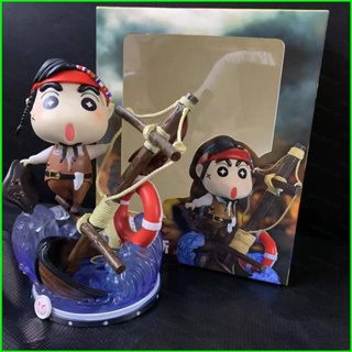 โมเดลฟิกเกอร์ อนิเมะชินจัง Pirates of the Caribbean Jack Sparrow ของเล่นสําหรับเด็ก