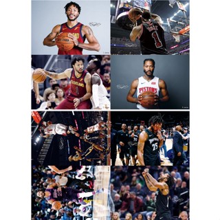 จัดส่งในวันเดียวกัน โปสเตอร์ภาพนูน รูปดาว NBA Rose star HD 8 ชิ้น