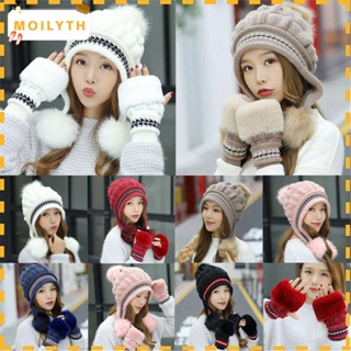 Moilyth หมวกบีนนี่ หมวกเล่นสกี ฤดูหนาว หมวกลําลอง อบอุ่น Skullcap