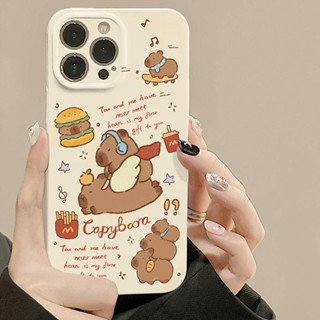 เคสโทรศัพท์มือถือแบบแข็ง ลายการ์ตูนซูเปอร์แมน เบอร์เกอร์ คาปิบาราน่ารัก สร้างสรรค์ สําหรับ Iphone 15Promax 14Pro 13 11 12 XR XS