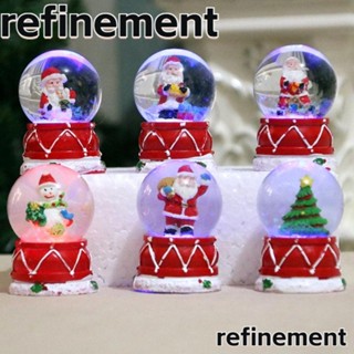 Refinement ลูกบอลคริสตัล รูปซานตาคลอส สโนว์แมน ขนาดเล็ก สุ่มสี สําหรับตกแต่งต้นคริสต์มาส