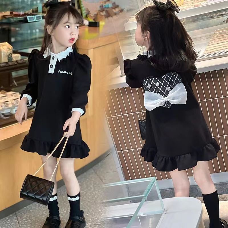 [พร้อมส่ง] ชุดเดรสกระโปรงโปโล แฟชั่นฤดูใบไม้ผลิ ฤดูใบไม้ร่วง สไตล์เจ้าหญิงตะวันตก สําหรับเด็กผู้หญิง ไซซ์ 90-140