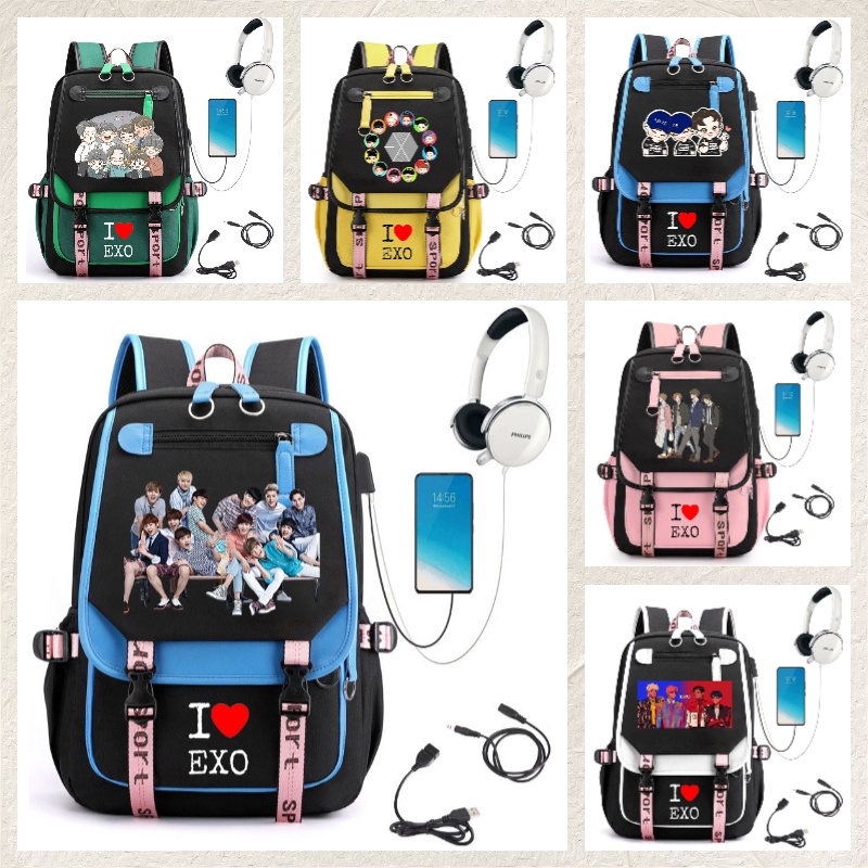 กระเป๋าเป้ EXO เกาหลี School Bagpack Laptop Bagpack Travel Bag