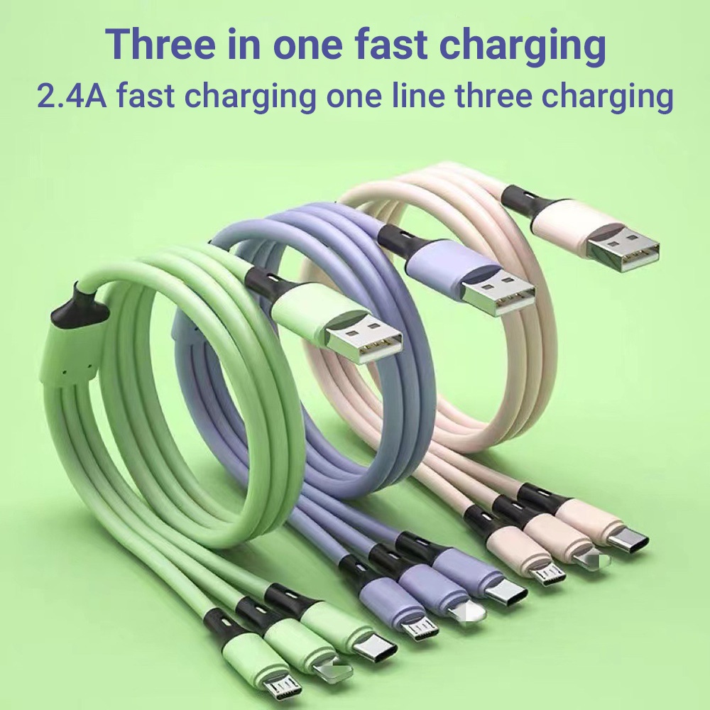 Remax Cable RC-070th สายชาร์จ 3 in 1 ชาร์จเร็ว Fast Charging 2A สำหรับ Micro USB / IP / Type-C