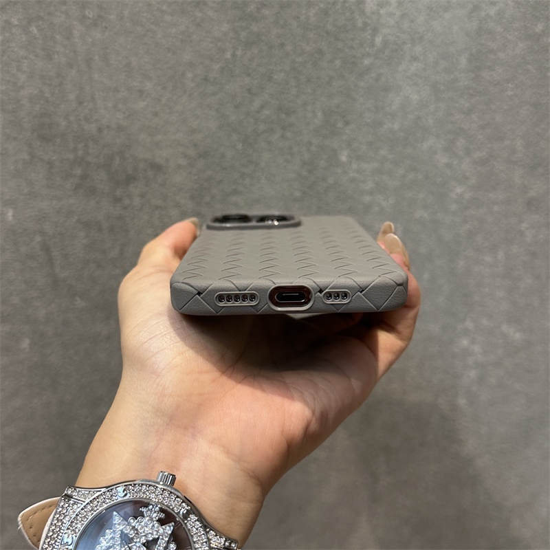 ใหม่ เคสโทรศัพท์มือถือ ไทเทเนียมถัก กันกระแทก กันตก ป้องกันเต็มเครื่อง กระจายความร้อน สีเทา สําหรับ iPhone 15 11 12 13 14 15 Pro Max 11 15 plus - รูปที่ 4