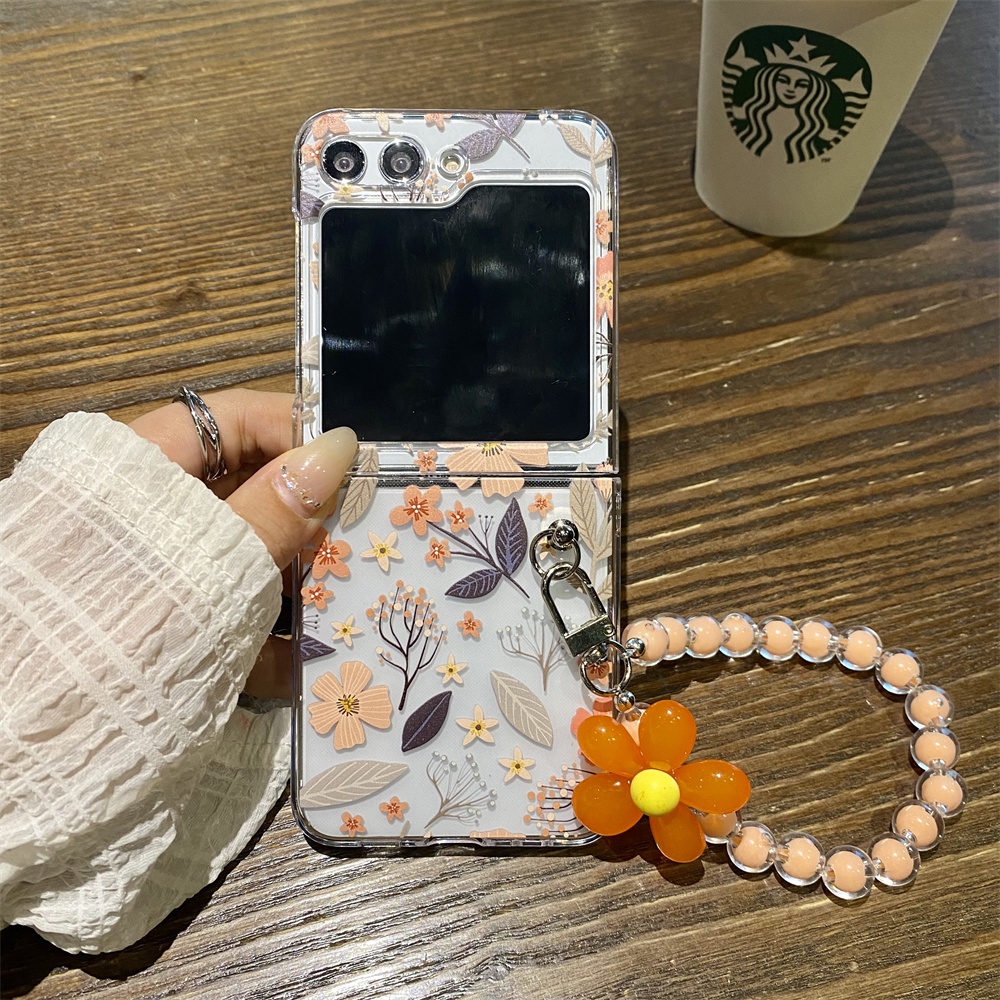 เคสโทรศัพท์มือถือ PC แบบแข็ง ลายดอกไม้ สําหรับ Samsung Galaxy z Flip5 z Flip3 Flip4 fLIP 4 3 5 ZFlip 5 ZFlip 4 z fLIP 3