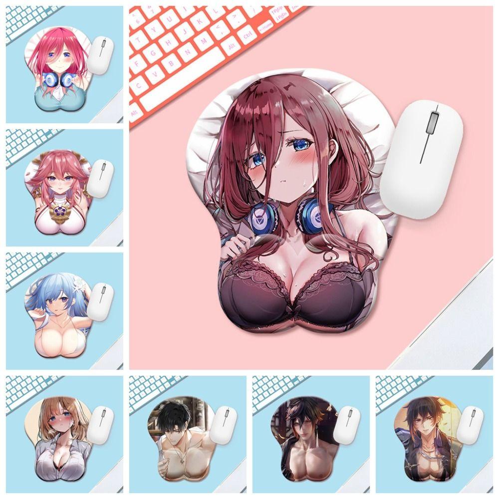 Blazesky Anime 3D Mouse Pad, 3D Stereo Bobo Series 3D Breast Mousepad, Wrist Guard Mouse Pad Beauty Chest Ergonomic สบายข้อมือแล็ปท็อป