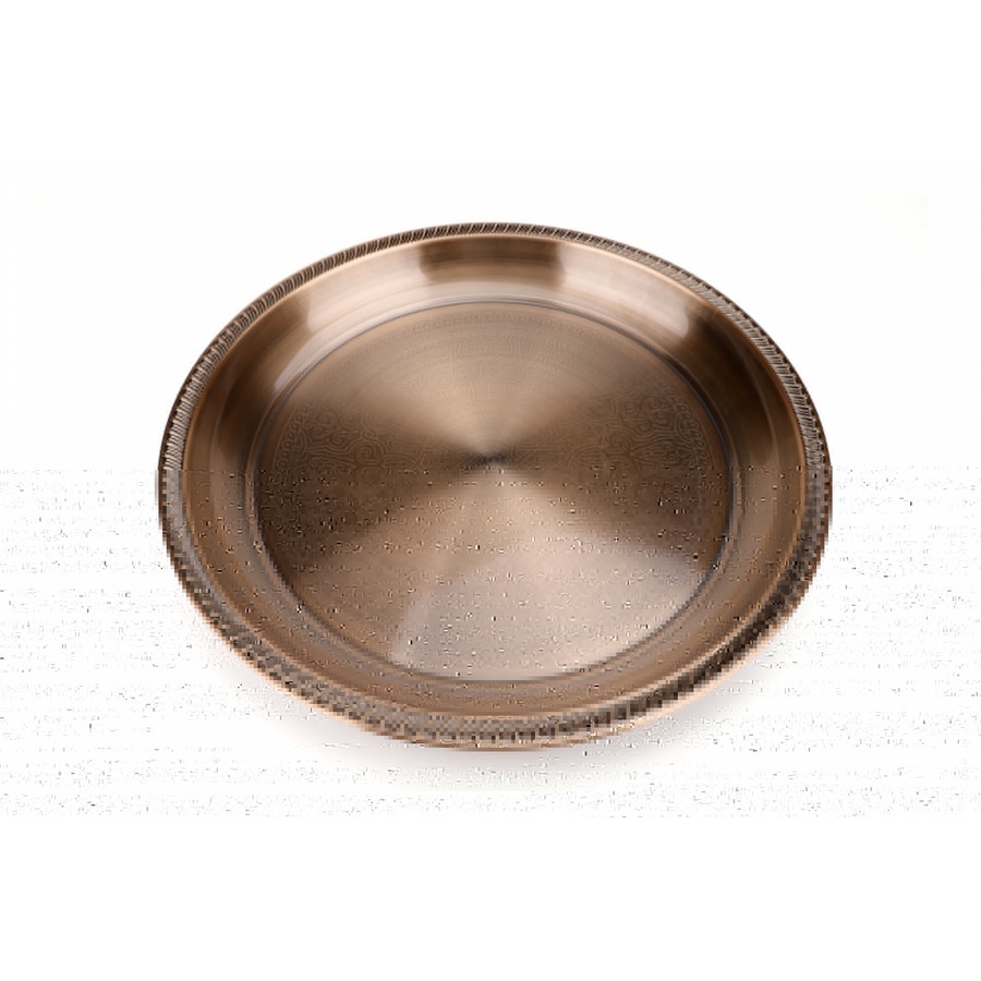 GlobalHouse SANE ถาดสเตนเลสกลม 35x2.8 ซม. OHAYO สีทองแดง สินค้าของแท้คุณภาพดี