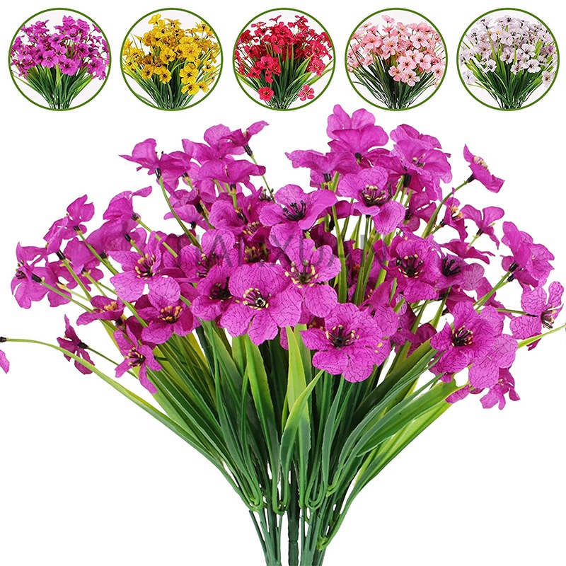Violets ดอกไม้ประดิษฐ์ หญ้าฤดูใบไม้ผลิ ดอกไม้ หญ้าน้ํา สําหรับตกแต่งบ้าน สวน กลางแจ้ง