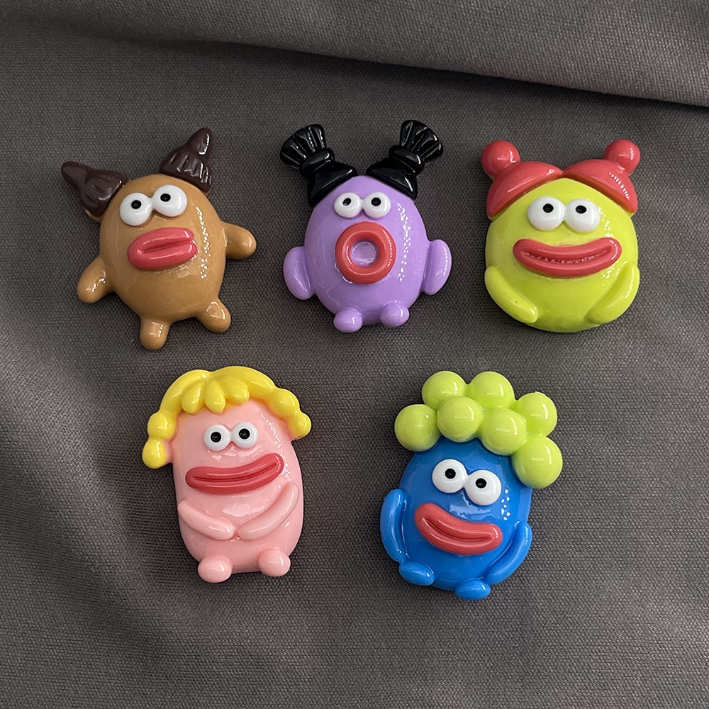 [4 #] Jibbitz Crocs ชุดเครื่องประดับเรซิ่น ลายการ์ตูนสัตว์ประหลาด Dopamine ขนาดเล็ก แฮนด์เมด diy FN