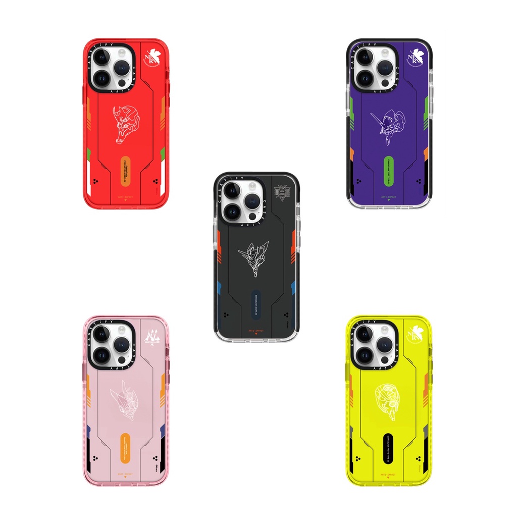 Neon Genesis Evangelion สีแดงสีม่วงสีชมพูสีเหลือง Soft Casetify เคสโทรศัพท์สําหรับ iPhone 16 15 14 13 12 11 Pro Max Plus