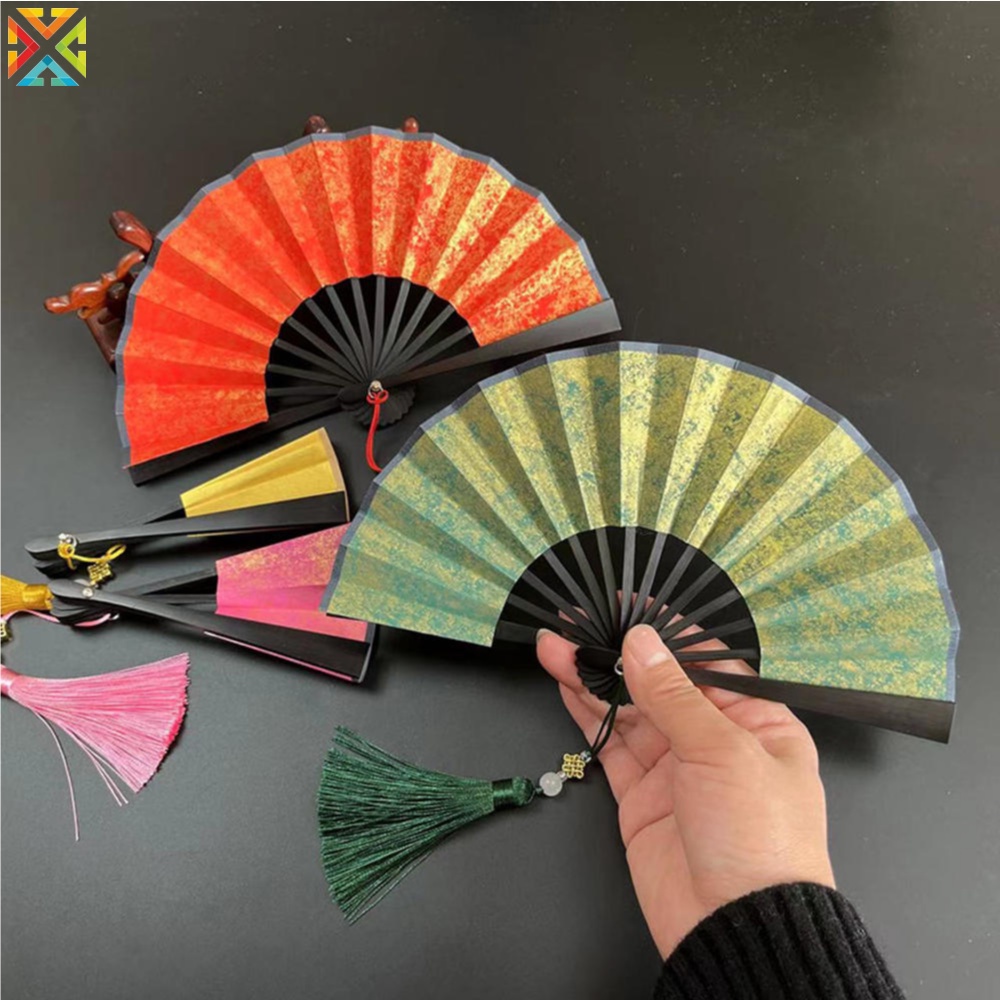 พัดกระดาษ ขนาดเล็ก 4 นิ้ว แบบพกพา สีสันสดใส สีเขียวเข้ม สําหรับเด็ก – โปรปัง