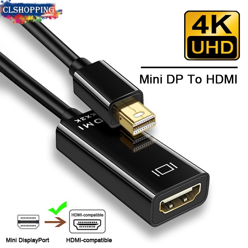 อะแดปเตอร์แปลงสายเคเบิ้ล 4K Mini Displayport เป็น HDMI HD Mini DP เป็น HDMI สําหรับแล็ปท็อป Mac-Book Monitor TV Projector PC