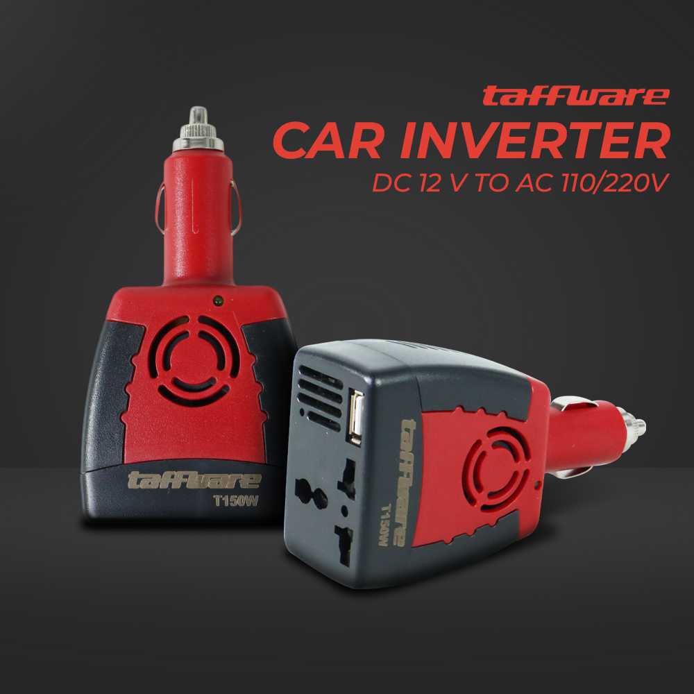 Pertamashop - Taffiware Car Inverter DC 12V to AC 110/220V 5V USB 150W - T150W