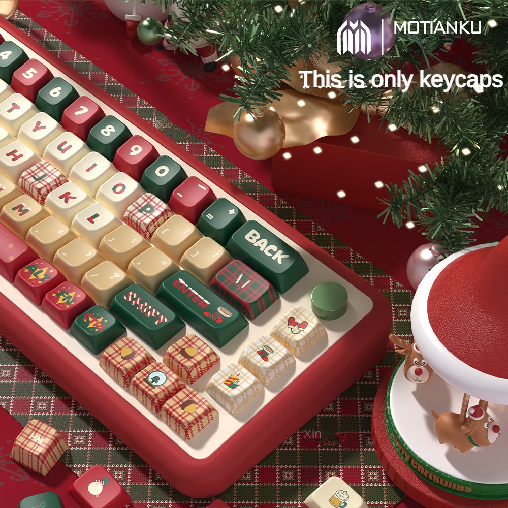 Pbt ปุ่มกดคีย์บอร์ด ทรงกลม ลายเชอร์รี่ MDA ไล่โทนสีรุ้ง ของขวัญคริสต์มาส