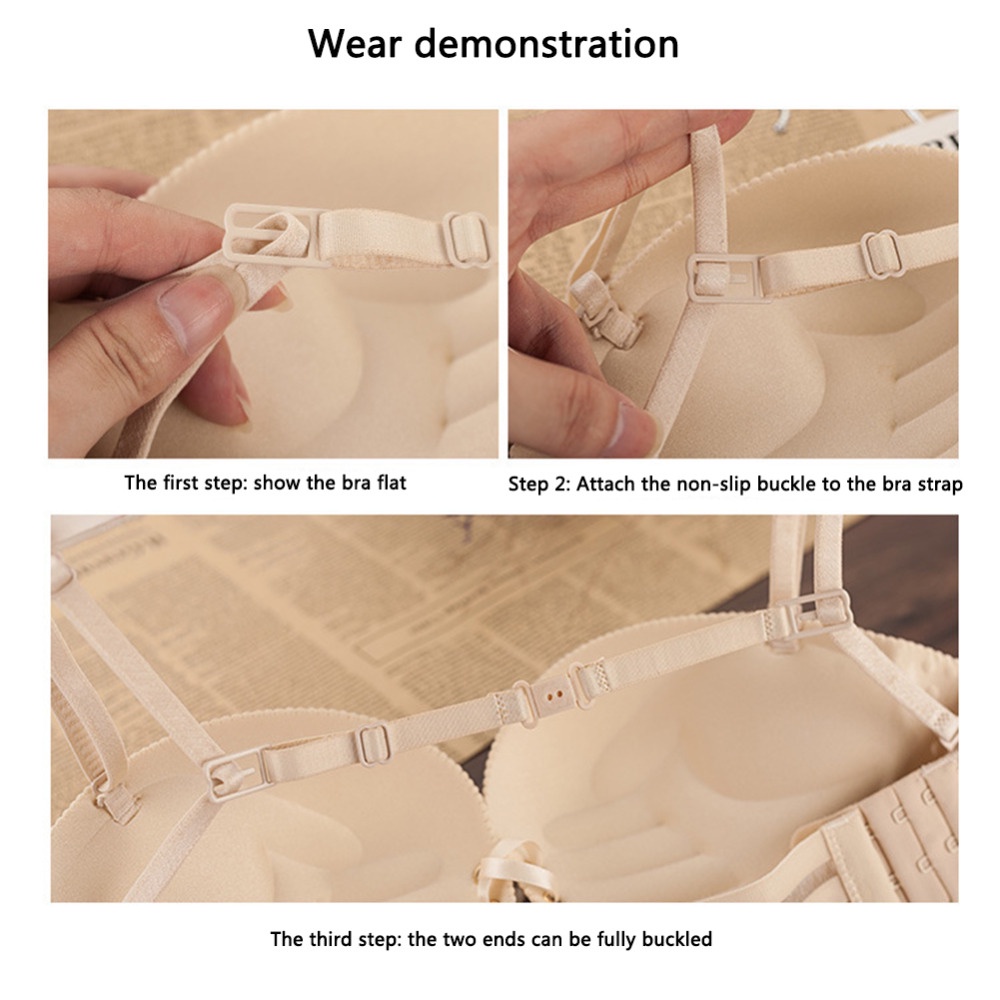 ผู้หญิง กันลื่น สายรัดบรา ไหล่สองชั้น ด้านหลัง ตะขอ หัวเข็มขัด เข็มขัด เข้ากับทุกการแข่งขัน ที่มองไม่เห็น สายรัดยืดหยุ่น ขยายชุดชั้นใน - รูปที่ 5