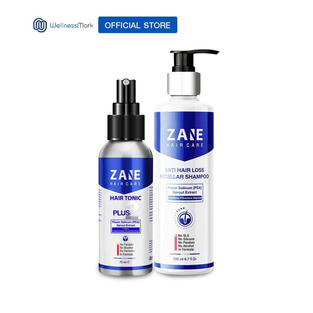ZANE Hair Tonic Plus 2 (75ml.) 1 กล่อง +  Micellar Shampoo (200ml.) 1 กล่อง