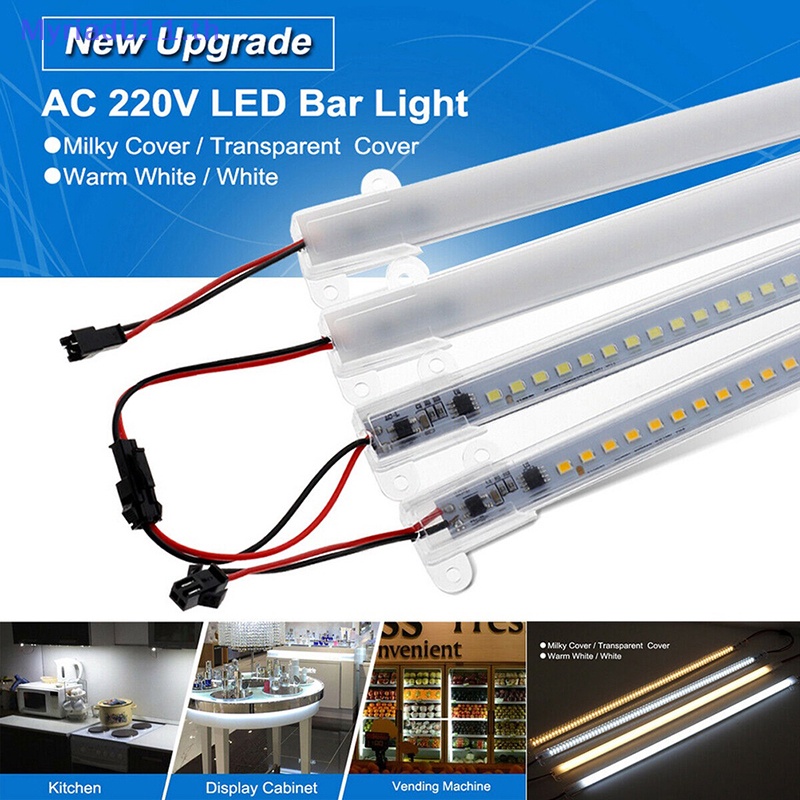 Myriadu AC220V แถบไฟ LED 2835 72 ดวง ความสว่างสูง 30 ซม. 40 ซม. ประหยัดพลังงาน