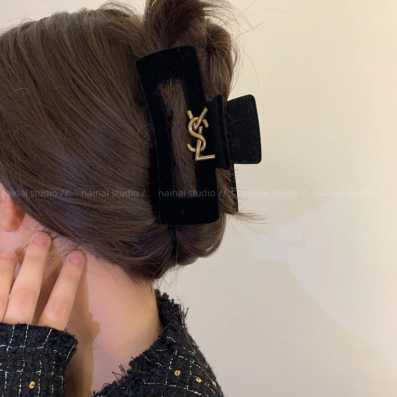 ที่คาดผม ผ้ากำมะหยี่ ลาย YSL แฟชั่นผู้หญิง สีดำ thumbnail 5