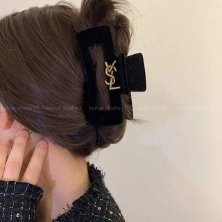 ที่คาดผม ผ้ากํามะหยี่ พิมพ์ลายตัวอักษร ysl เข้ากับทุกการแต่งกาย สีดํา เครื่องประดับ แฟชั่นเรียบง่าย สไตล์คลาสสิก สําหรับผู้หญิง
