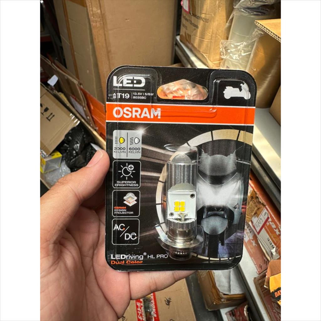 Osram T19 PRO โคมไฟ LED สีคู่ Osram T19 H6 M5 K1 LEDriving T19 PRO Dual Color Osram หลอดไฟ LED สีขาว