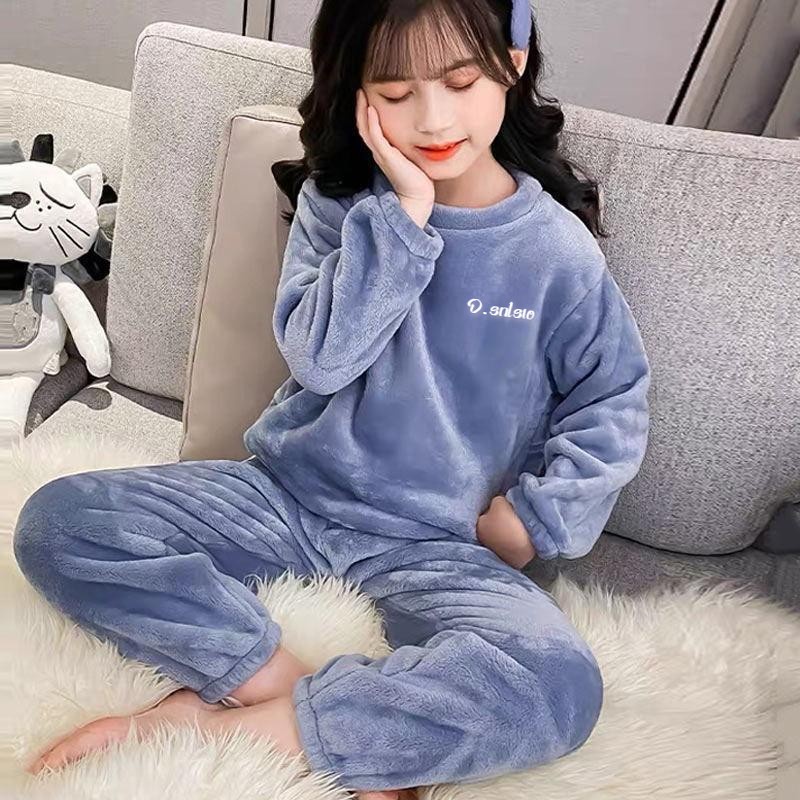 🎈❄ชุดนอนนาโนเด็ก แขนยาวขายาว ขนนิ่ม สีพื้น❄ #BABY02