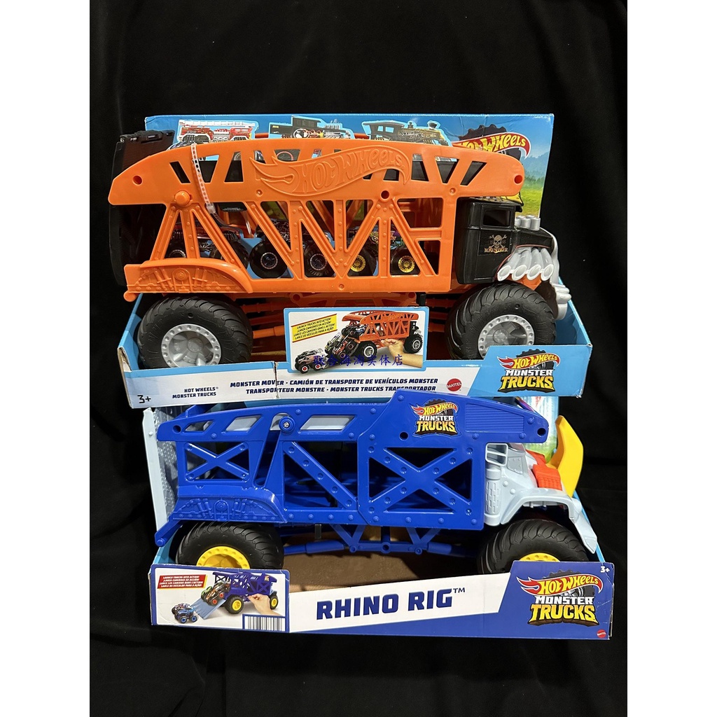 Hot Wheels Monster Monster Big Foot Car Monster กล่องเก็บของเล่นรถบรรทุก แบบสองชั้น ไม่รวมรถ