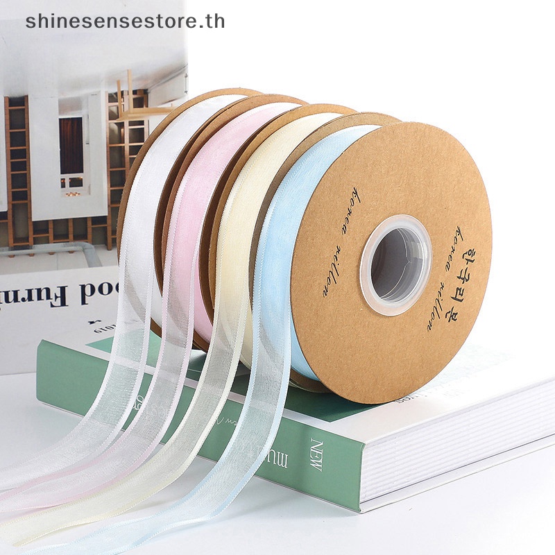 Shine ริบบิ้น ผ้าชีฟอง 2.5 ซม. 25 หลา ต่อม้วน สําหรับตกแต่งช่อดอกไม้ งานแต่งงาน ปาร์ตี้ TH