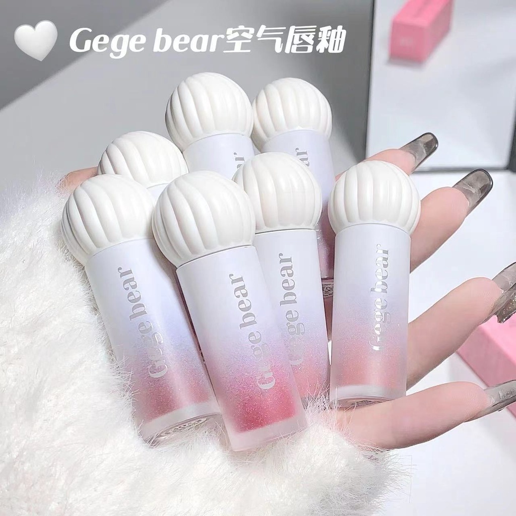 Gege Bear ลิปสติก ลิปกลอส เนื้อแมตต์กํามะหยี่ ติดทนนาน 6 สี