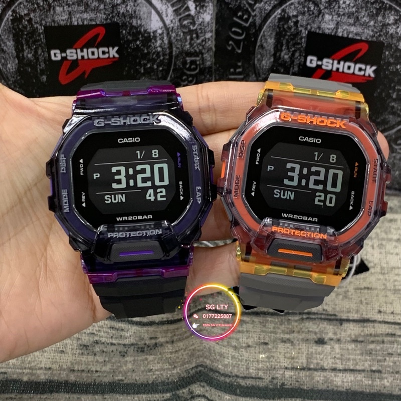 Cas/i*o G Shock GBD-200SM-1A6 นาฬิกาสปอร์ตโปร่งใส GBD-200SM-1A5 สีสันสดใสของขวัญแนวสปอร์ตคนดังทางอิน