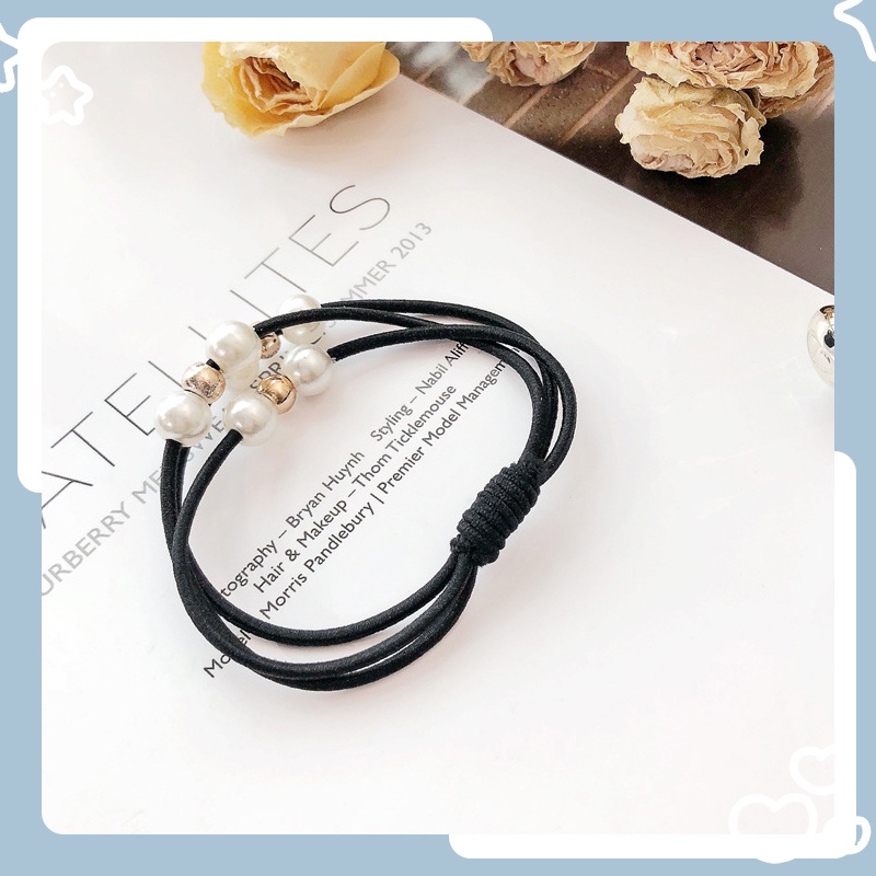 1 บาท ส่งจากไทย ยางรัดผม มุก ความยืดหยุ่นสูง เลือกสีได้เข้ากับทุกการแต่งกาย สไตล์เกาหลี นักเรียน สำหรับผู้หญิง-Tender sh