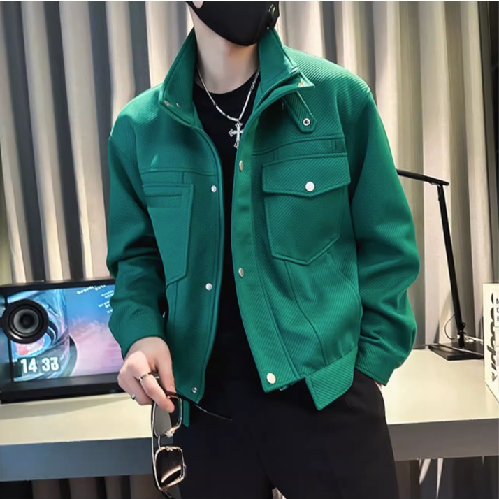 High-end Feeling Jacketผู้ชายอินเทรนด์ลําลองผู้ชายเสื้อผ้าฤดูใบไม้ผลิฤดูใบไม้ร่วง Street สวมใส่ Ruffian หล่อแจ็คเก็ต