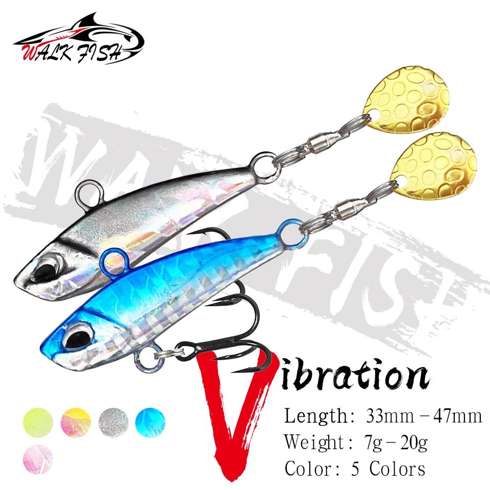 เดินปลา 7g 10g 15g 20g โลหะ Mini VIB พร้อมช้อน Lure Vibration Spinner Sinking Fishing Tackle