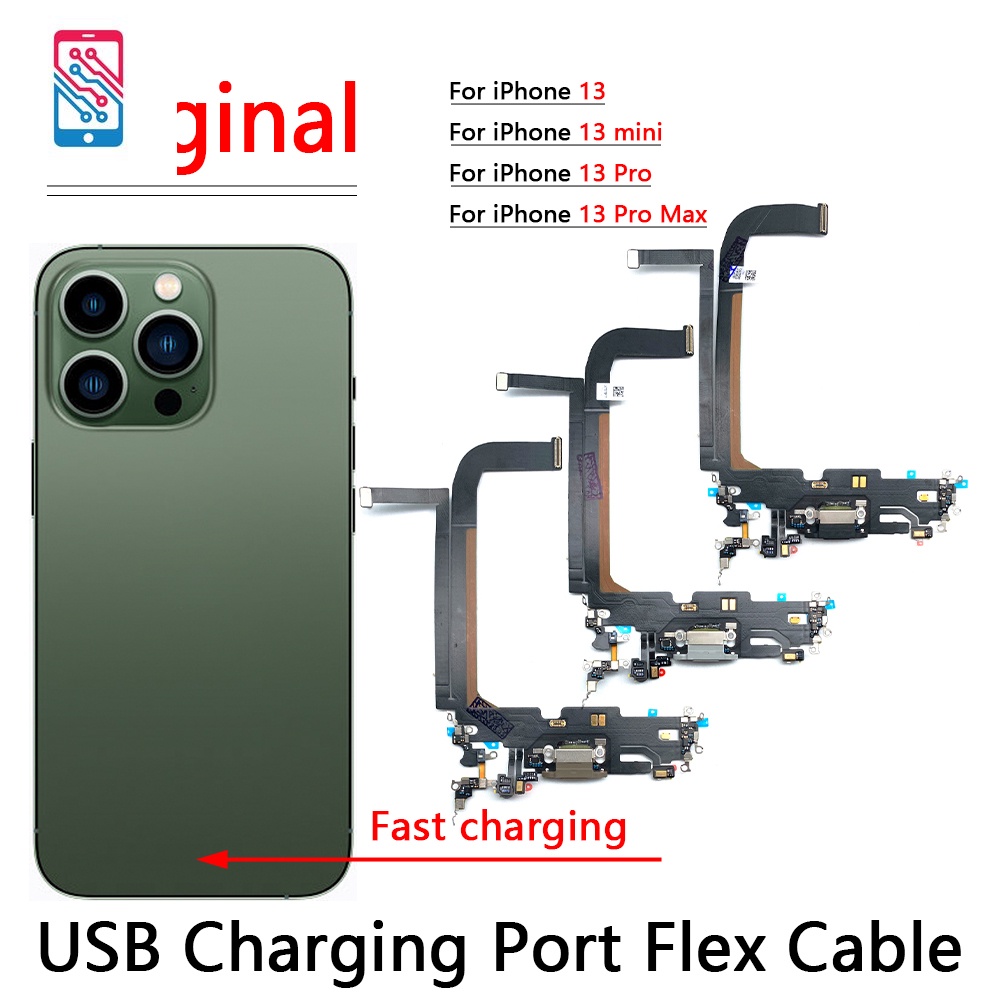 ของแท้ 100% บอร์ดชาร์จ USB พอร์ตยืดหยุ่น สําหรับ iPhone 13 Pro Max 13Mini