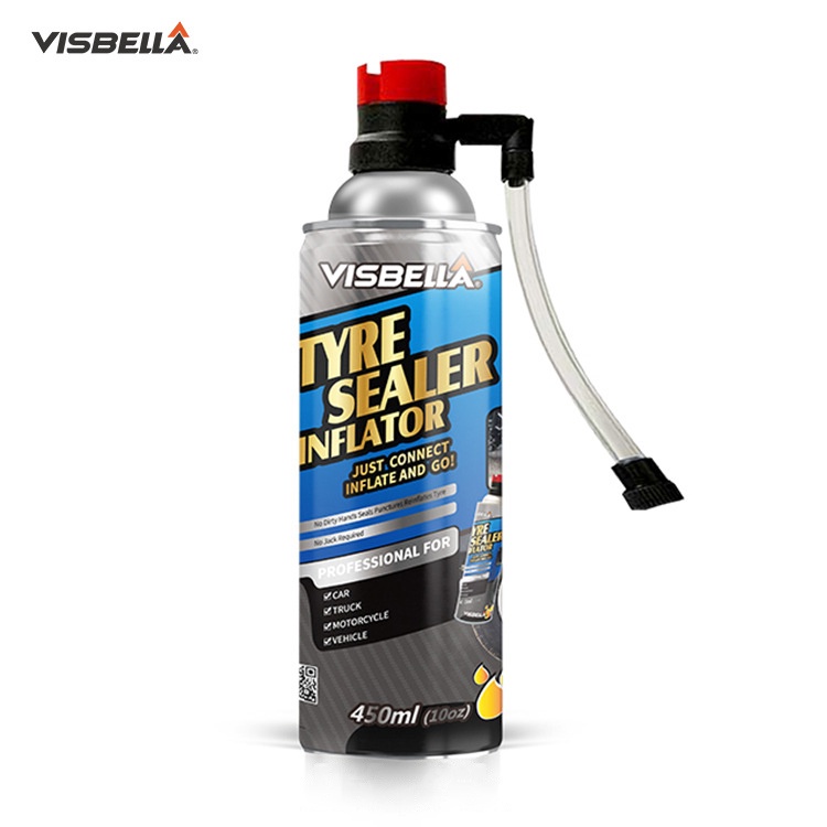 VISBELLA สเปรย์ปะยางฉุกเฉิน เติมลมฉุกเฉิน น้ำยาปะยางฉุกเฉิน TYRE sealer  มาตรฐานUSA ยางแบน ยางรั่ว ซ่อมได้ไม่ต้องถอดล้อ