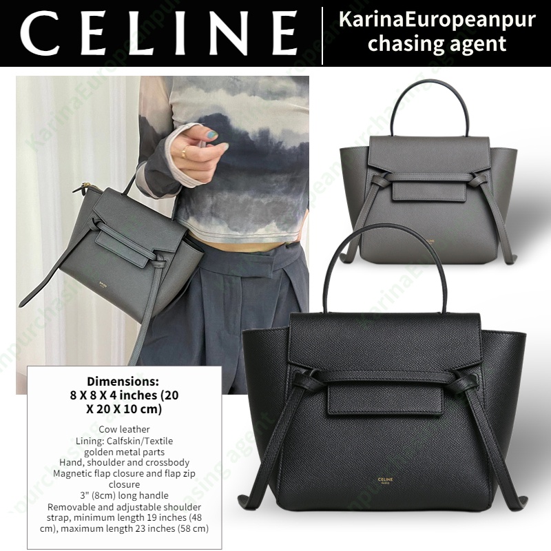 เซลีนCeline BELT NANO Women/Shoulder Bag สุภาพสตรี /กระเป๋าถือ/กระเป๋า Celine