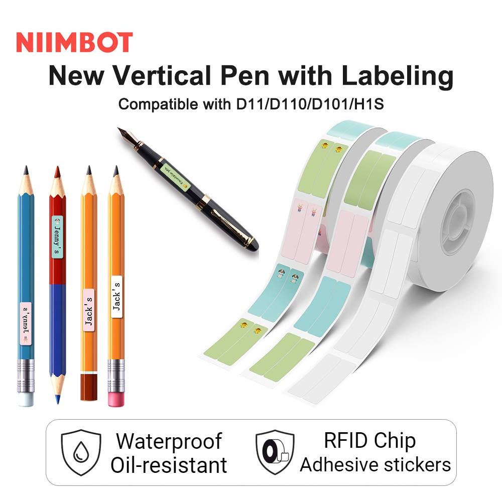 NIMBOT D11/D110/D101 สติ๊กเกอร์ Lable ปากกาใหม่ใช้สําหรับการจําแนกดินสอเพื่อทําเครื่องหมายชื่อ