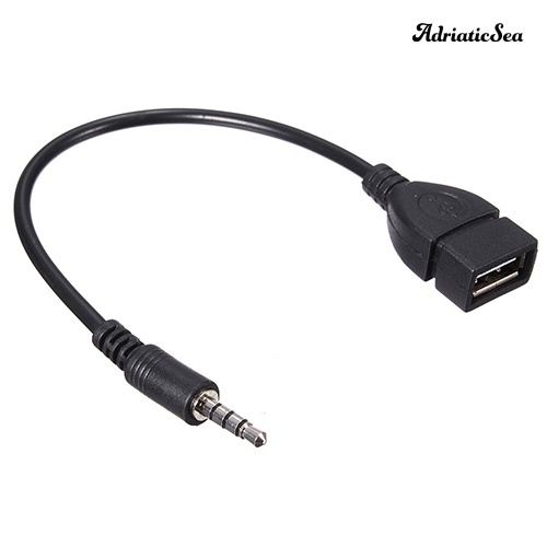 [COD]✪สายเคเบิลแปลงเสียง AUX-in-Jack เป็น USB 2 Type A ตัวเมีย OTG 3.5 มม.