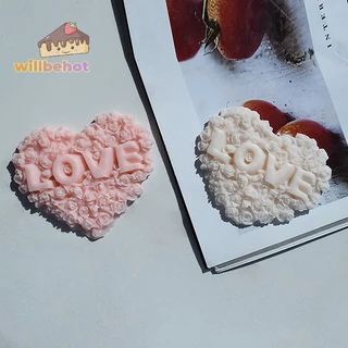 [WillbehotT] แม่พิมพ์ซิลิโคน รูปหัวใจ ดอกกุหลาบ DIY สําหรับทําน้ําแข็ง ช็อคโกแลต ของขวัญวันวาเลน 1 ชิ้น