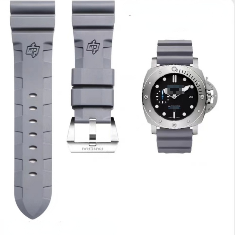 สายนาฬิกาข้อมือ ยางซิลิโคนนิ่ม กันน้ํา 26 มม. สําหรับ Panerai SUBMERSIBLE PAM 111 380