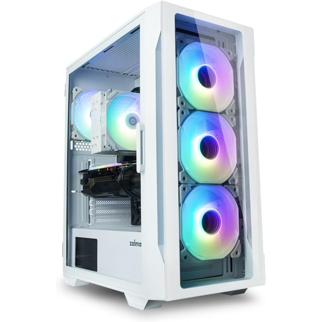 ZALMAN i3 Neo TG White ARGB With x4 ARGB PWM Fan Mid-Tower ATX Case