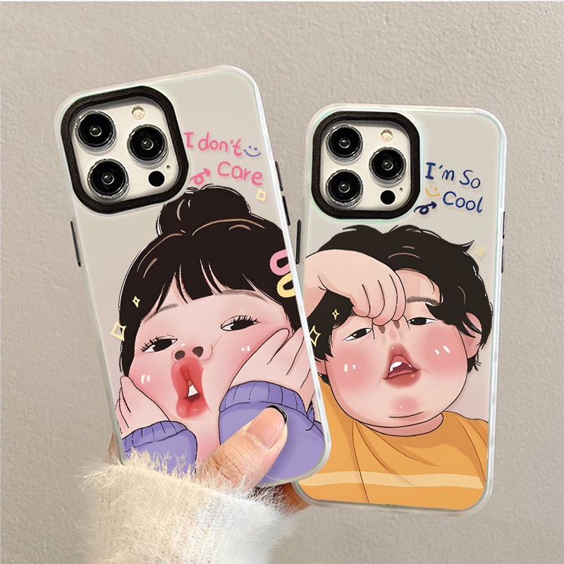 (พร้อมส่งในไทย)ตลก เด็กชาย ผู้หญิง สำหรับVIVOY17 Y15 Y12S Y21S Y22S Y50 Y95 V25 V25PRO V23 5Gการ์ตูนโปร่งแสงกรณีโทรศัพท์