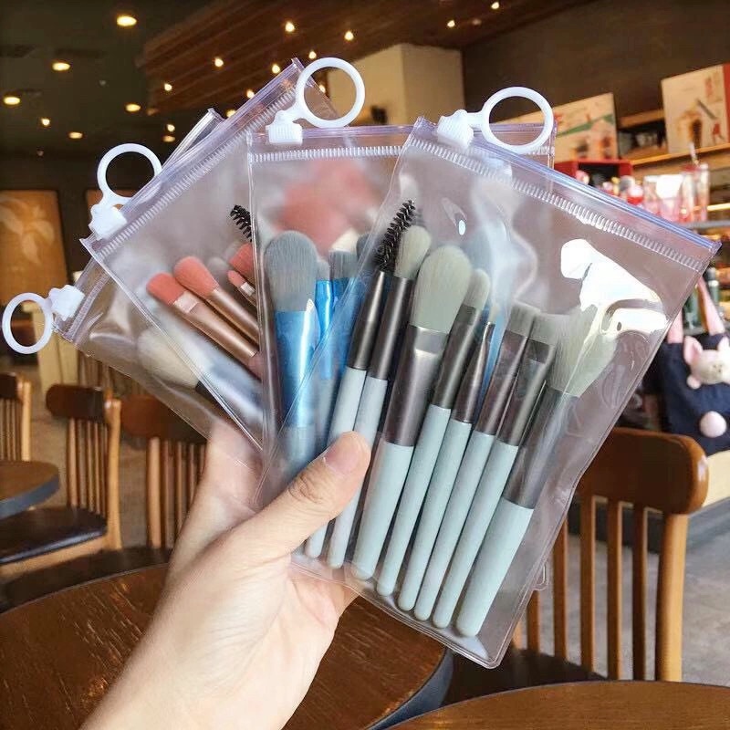 8ชิ้น ชุดแปรงแต่งหน้ามืออาชีพ เครื่องสําอาง แป้ง อายแชโดว์ รองพื้น บลัชออน คอนซีลเลอร์ เสริมความงาม