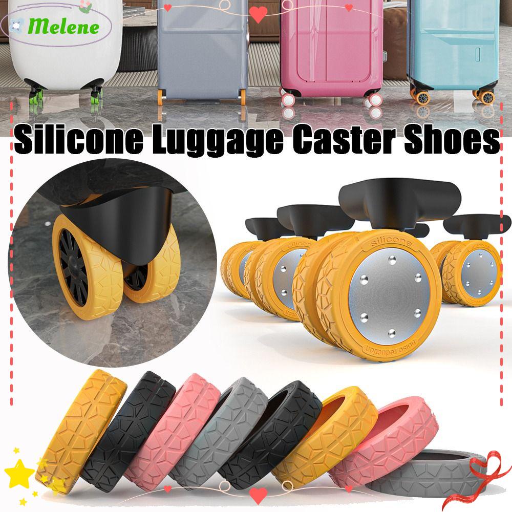 Melene ฝาครอบล้อกระเป๋าเดินทาง ซิลิโคน ลดเสียงรบกวน กันรอยขีดข่วน 8 ชิ้น